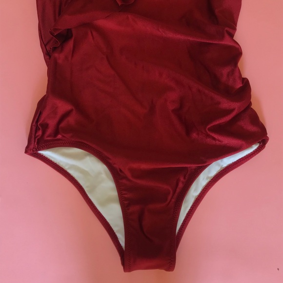 Red Ruffled One Piece Suit - Picture 3 of 7